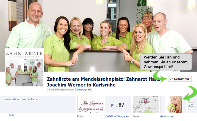 Die Zahnarztpraxis am Mendelssohnplatz verlost unter allen Facebook-Fans ein kostenloses Beaching!